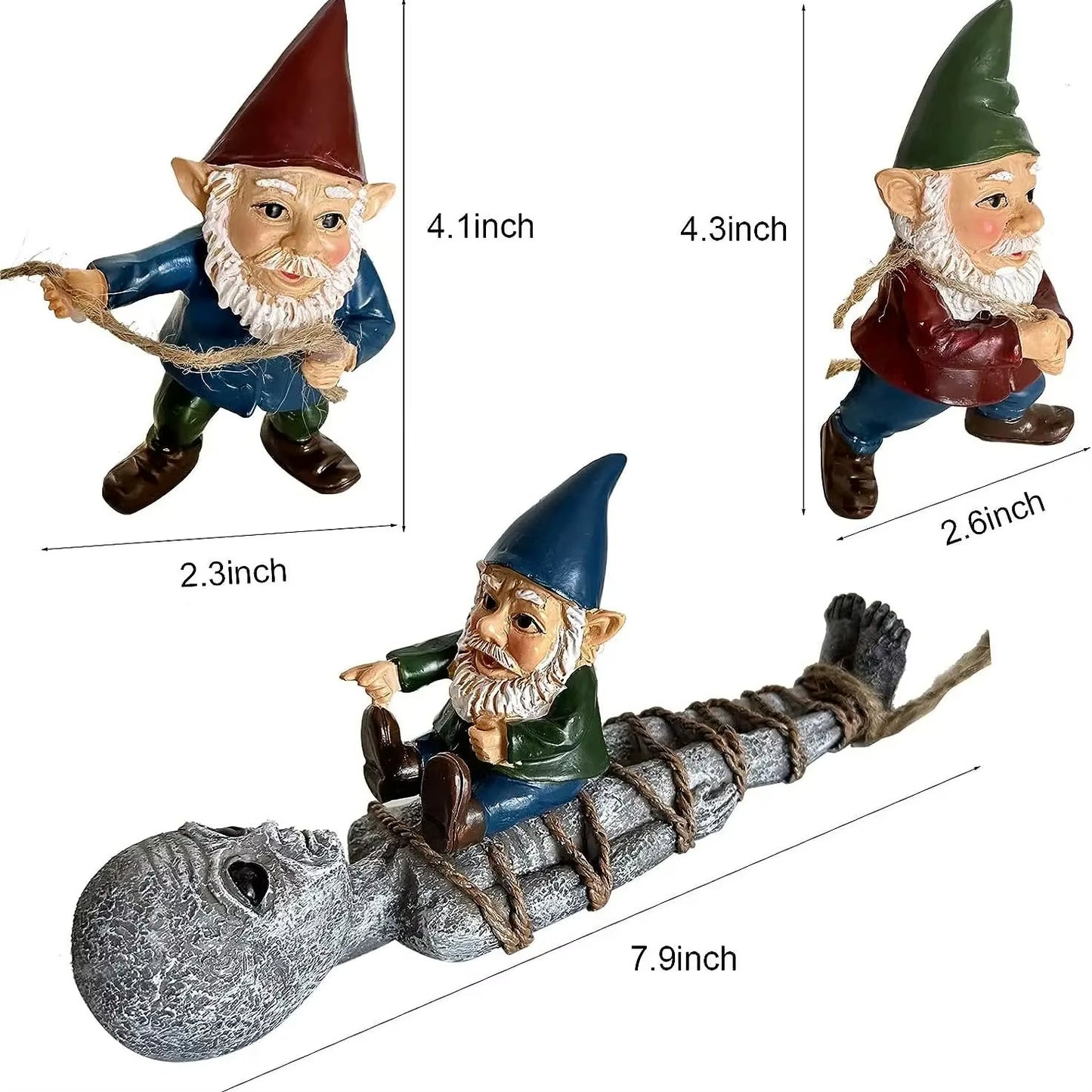 Garden Gnomes with Alien Figure Garden Decoration