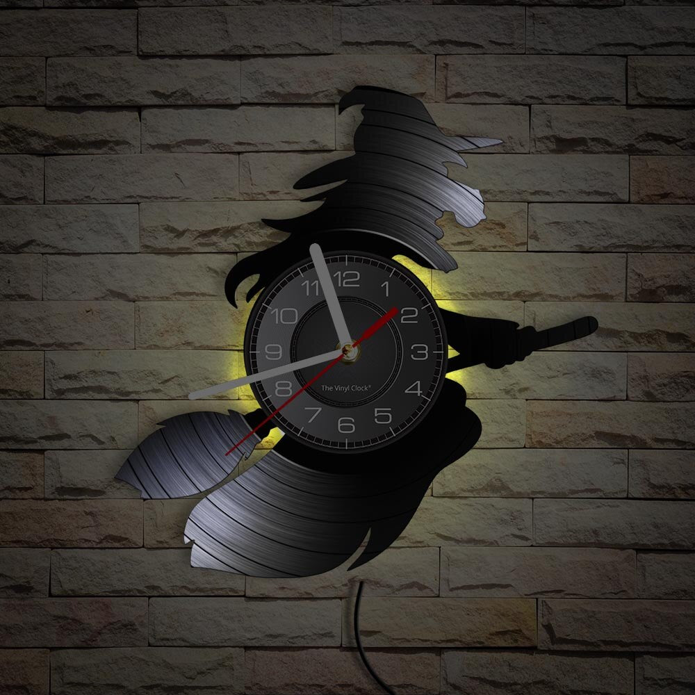 LED Flying Witch Wall Clock