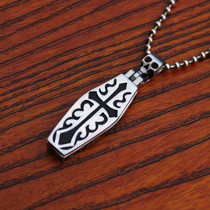 Coffin Skull Pendant Necklace