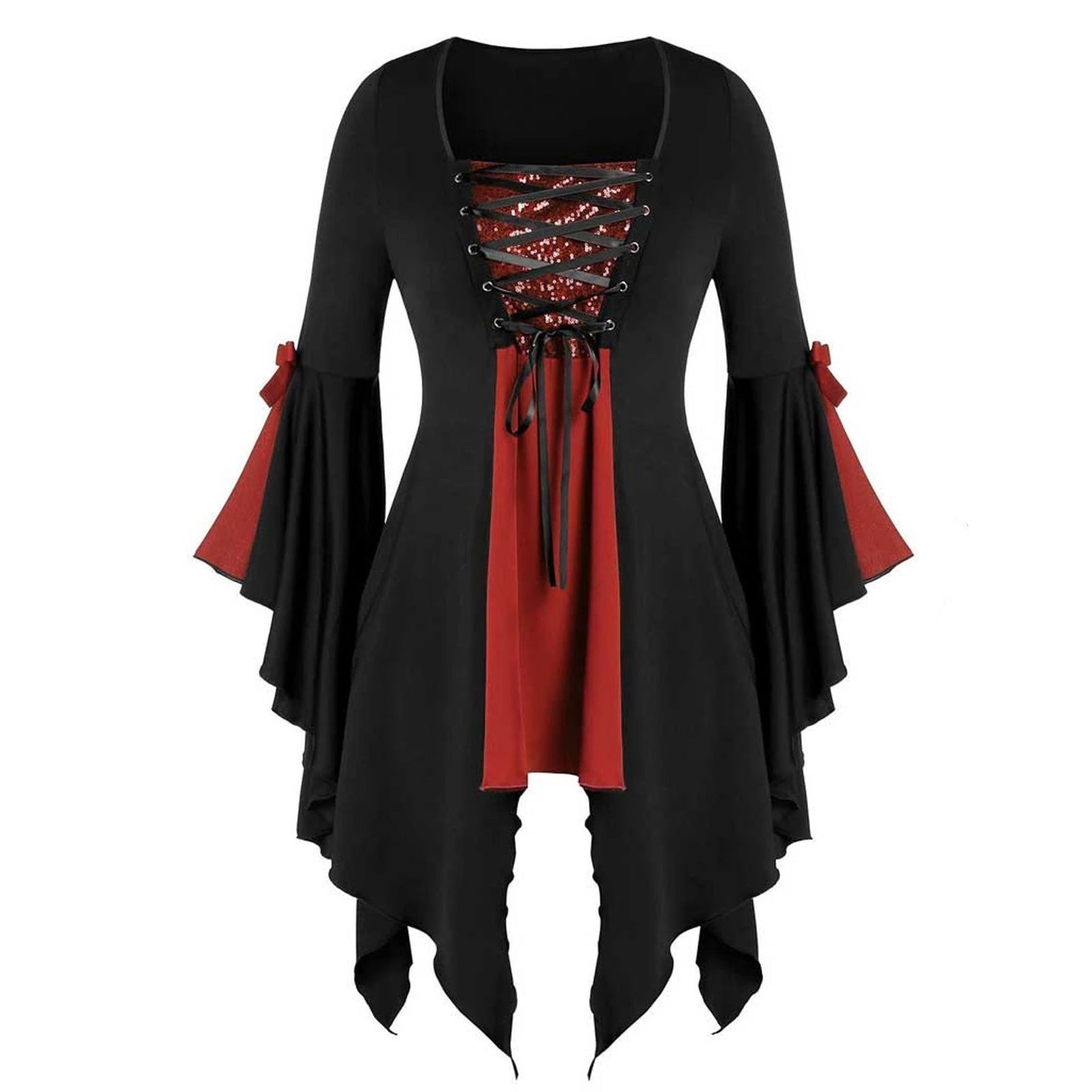 Plus Size Sequined Gothic Tunic Shirt