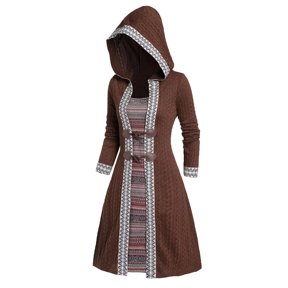Long Sleeve Hooded Sweater Dress