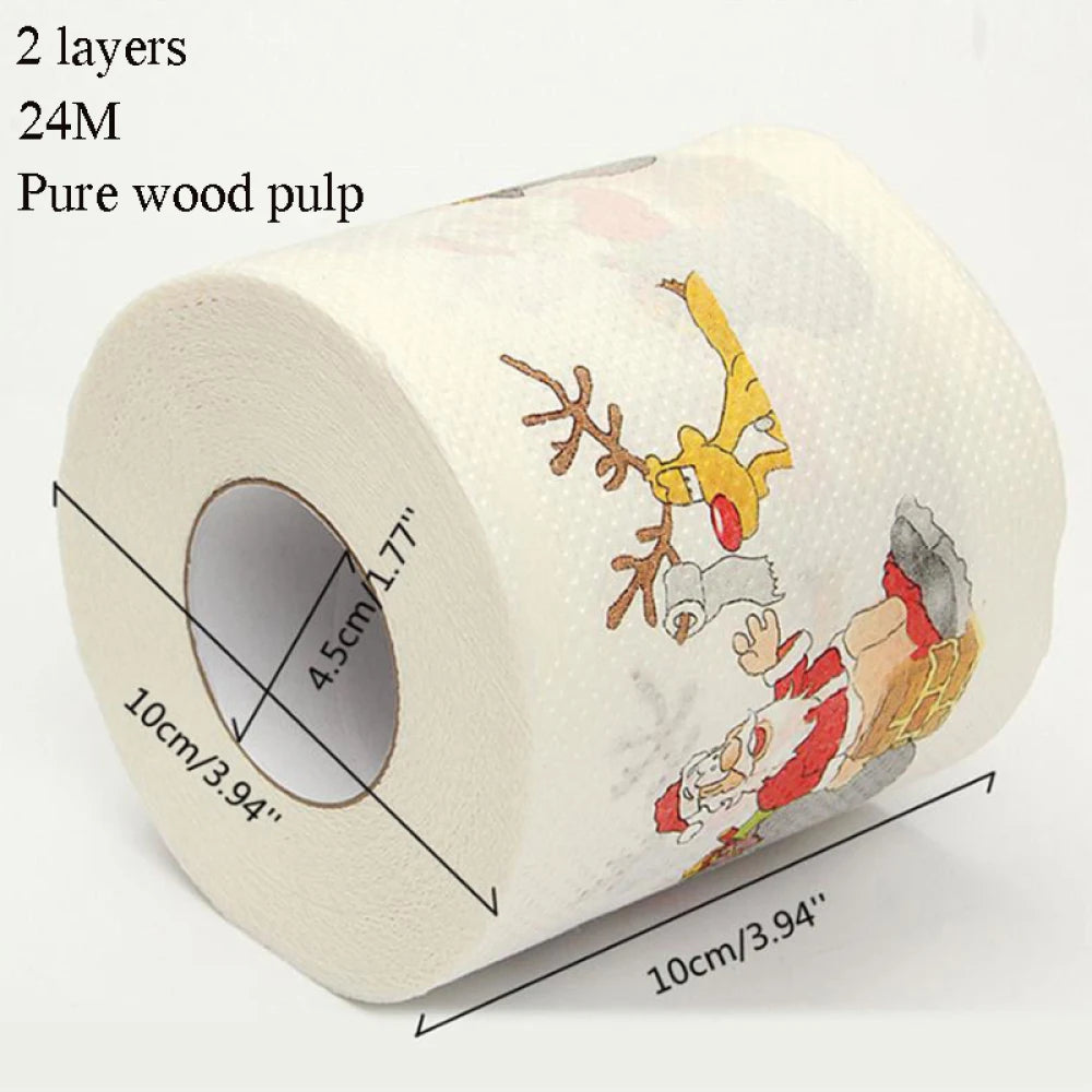 4pcs Christmas Printed Toilet Paper