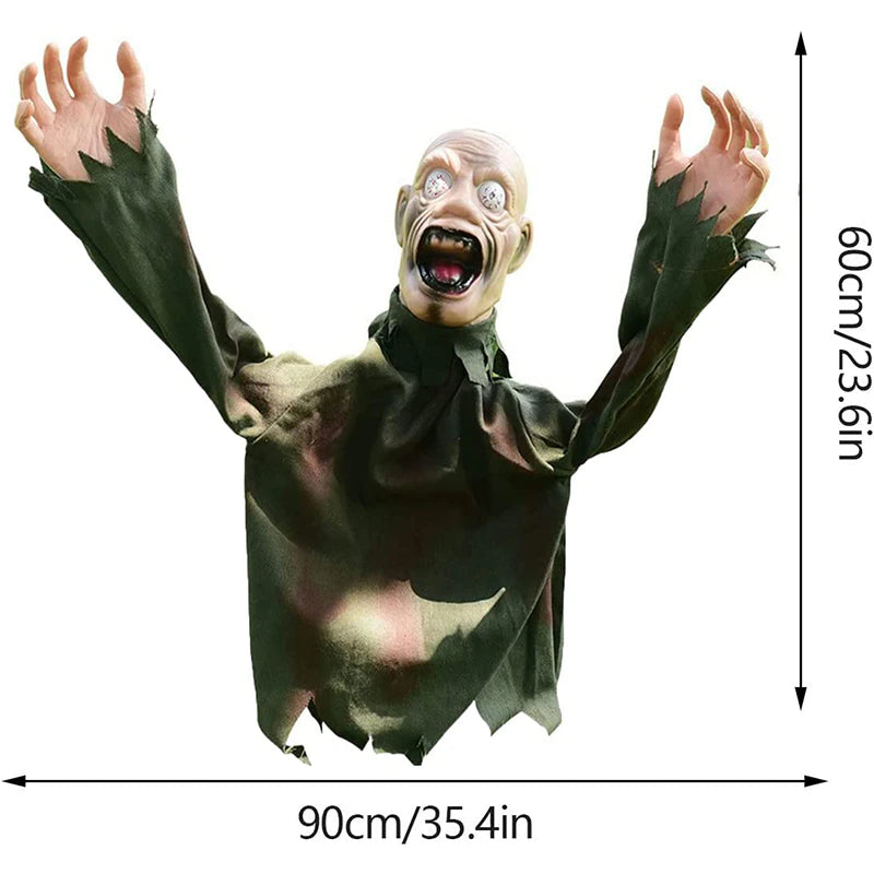 Halloween Scary Sound Activated Glowing Doll Decoration
