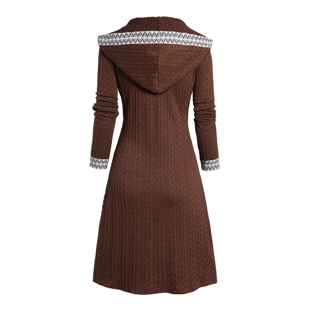 Long Sleeve Hooded Sweater Dress