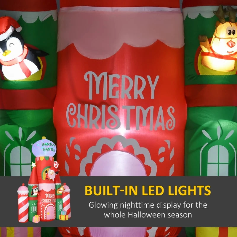 10 ft Christmas Santa's Castle LED Inflatable Decoration