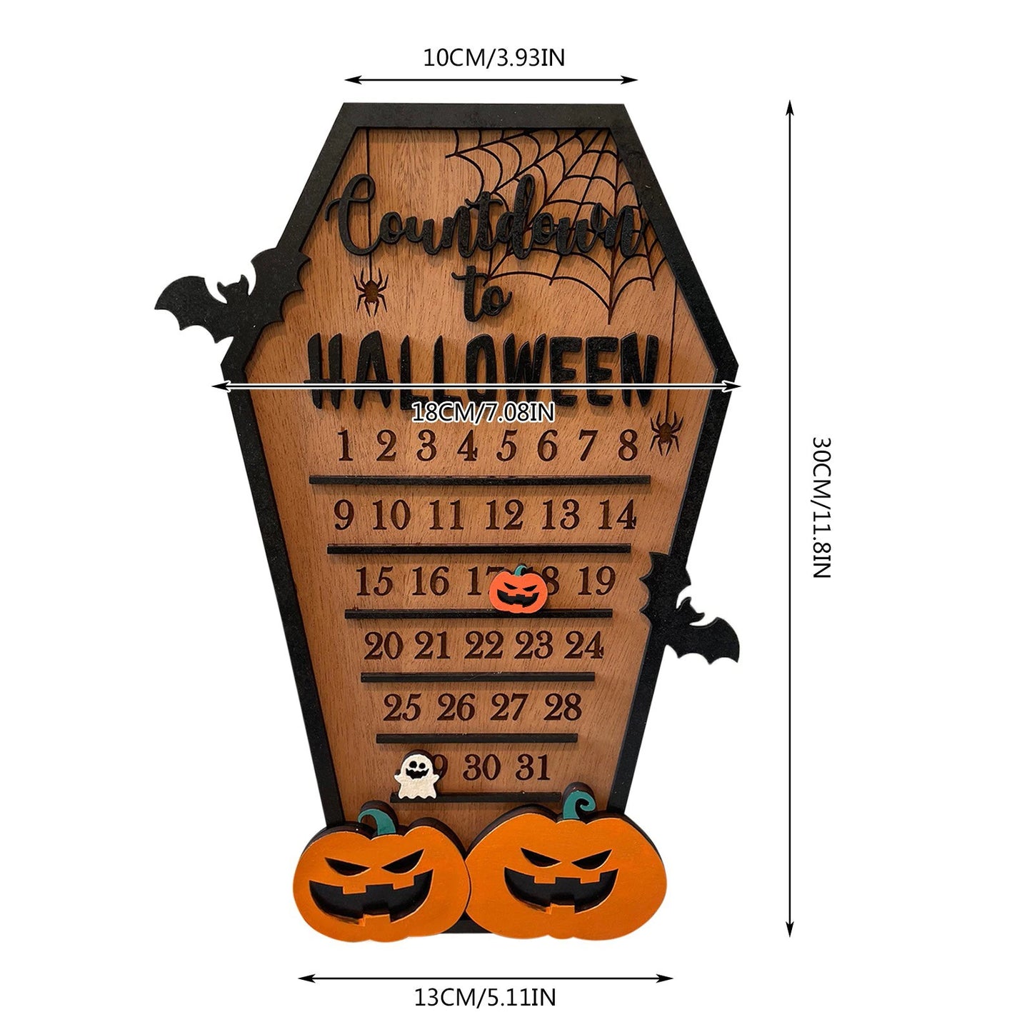 Halloween Countdown Wooden Calendar