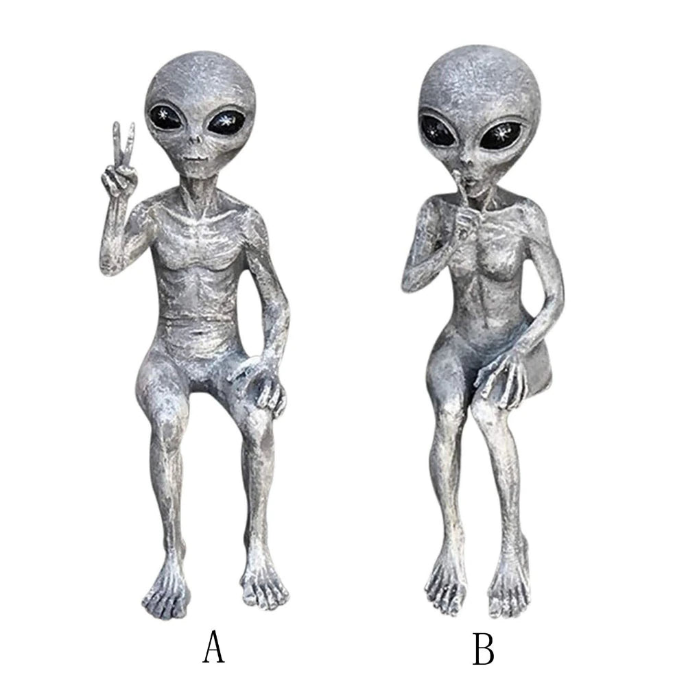 2pc Set Outer Space Alien Outdoor Garden Ornaments