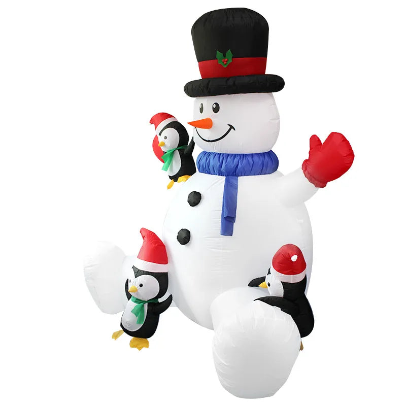7ft Snowman Penguins LED Inflatable Decoration