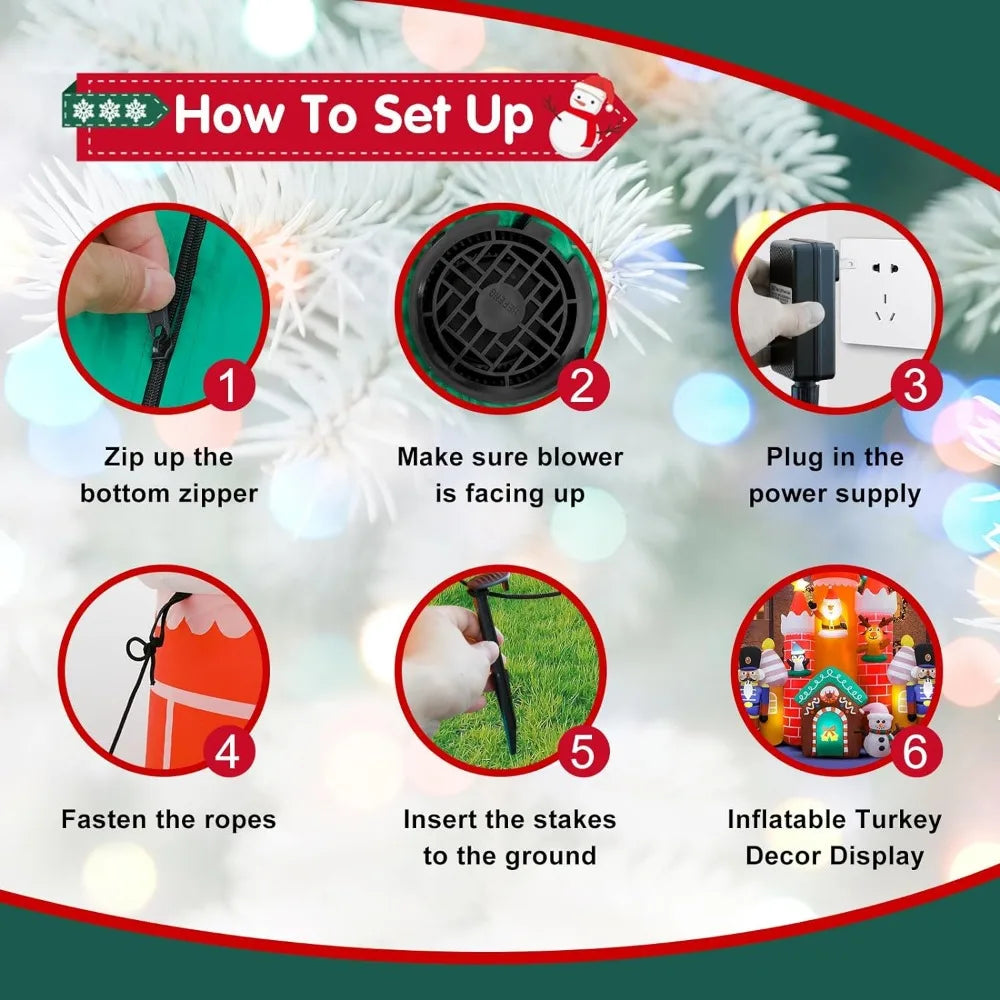 11ft Christmas Candy Castle Inflatable Decoration