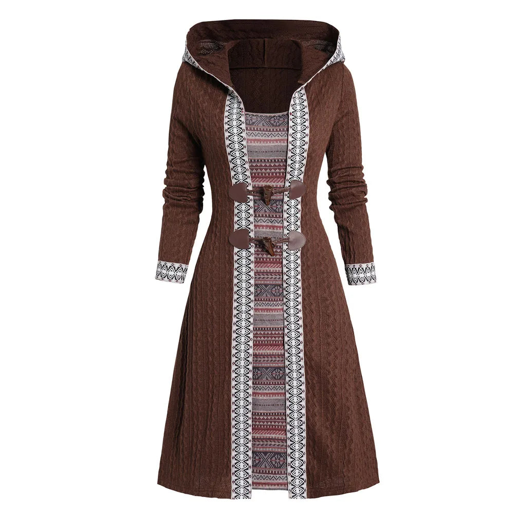 Long Sleeve Hooded Sweater Dress