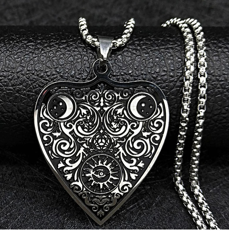 The Moon Heart Stainless Steel Necklace