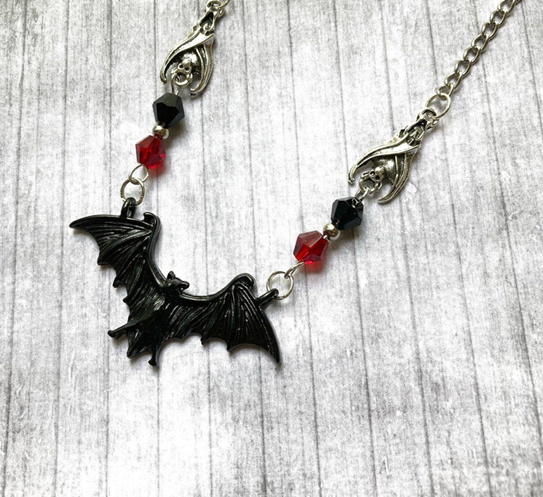 THE BLACK BAT PENDANT NECKLACE