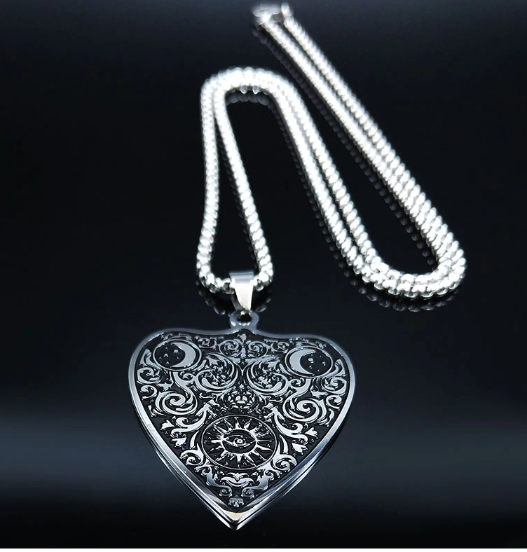 The Moon Heart Stainless Steel Necklace