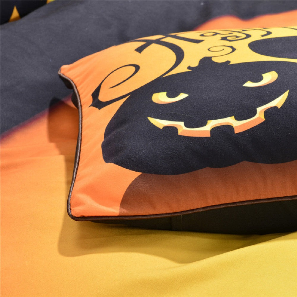 Halloween 3D Duvet Pumpkin & Bat Bedding Set