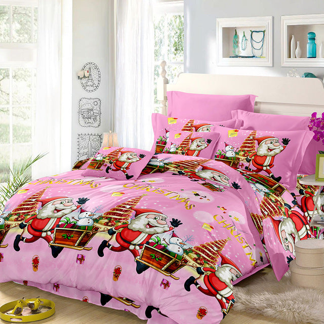 3 pc Santa Christmas 3D Print Bedding Duvet Sheet Set