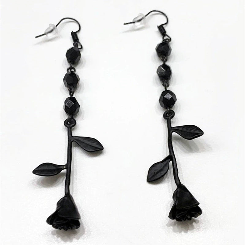 Black Rose Earrings