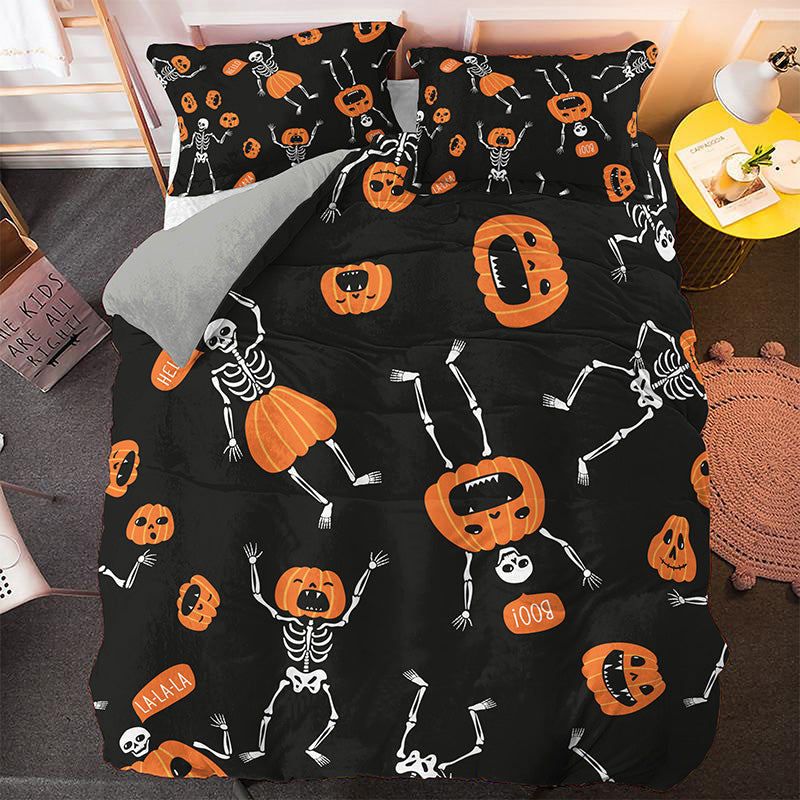 3D Printed Jack o Lantern Skeletons Halloween Bedding