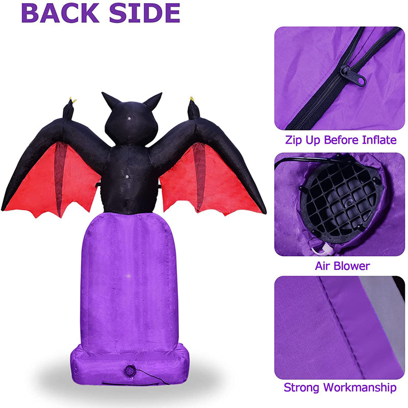 5FT Tall Inflatable LED Bat Tombstone