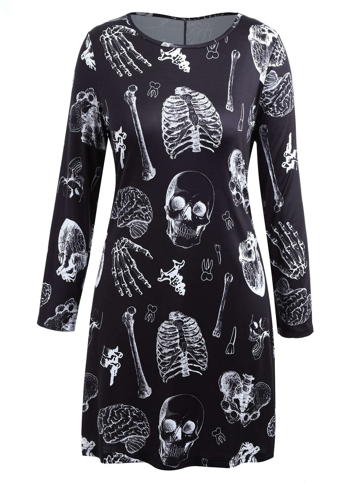 Gamiss Plus Size Skull Bones Dress
