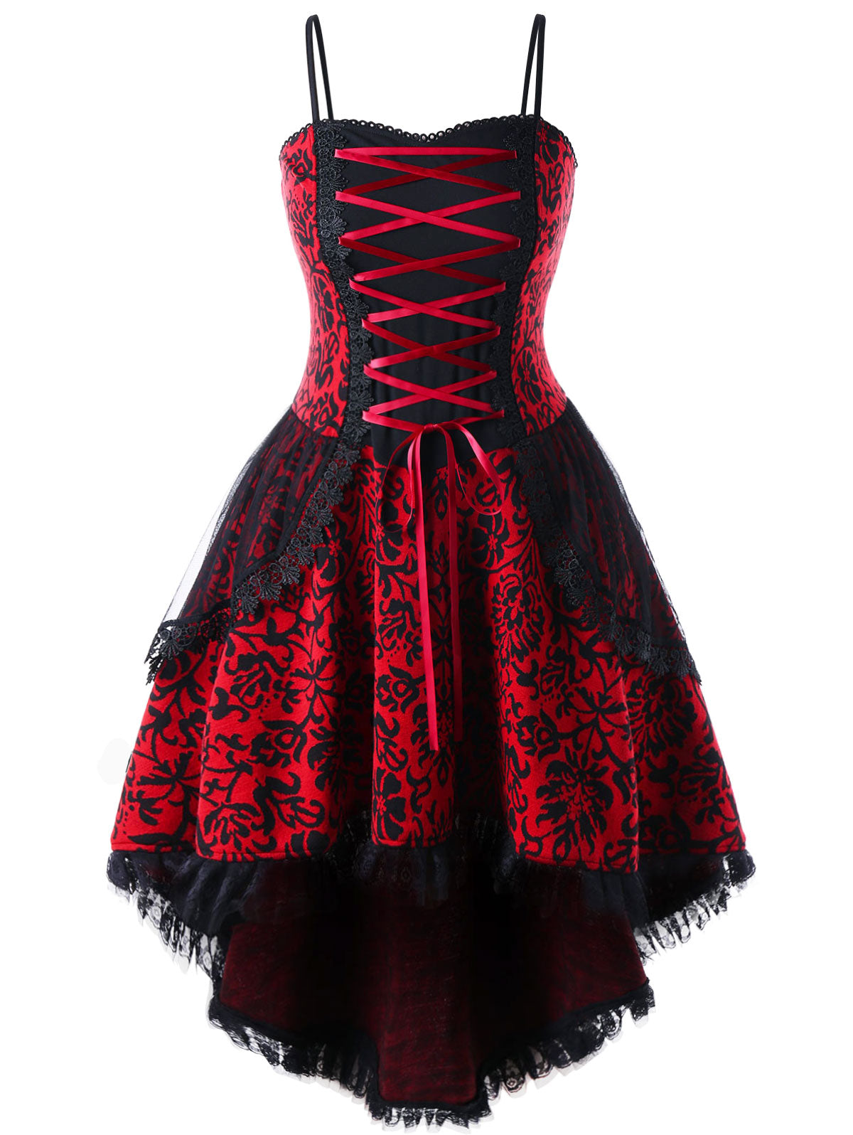 Plus Size Lace Hem Corset Party Dress