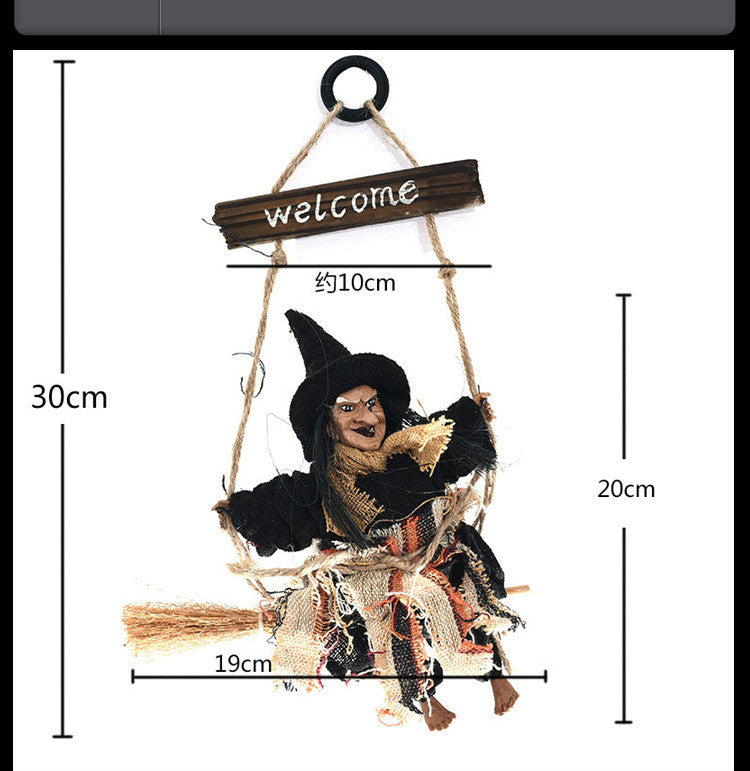 Halloween Hanging Witch Welcome Decoration