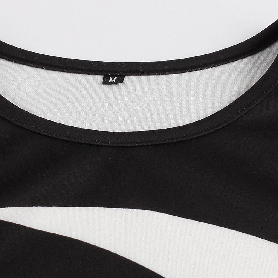 Black Print Crescent Moon Casual Blouse
