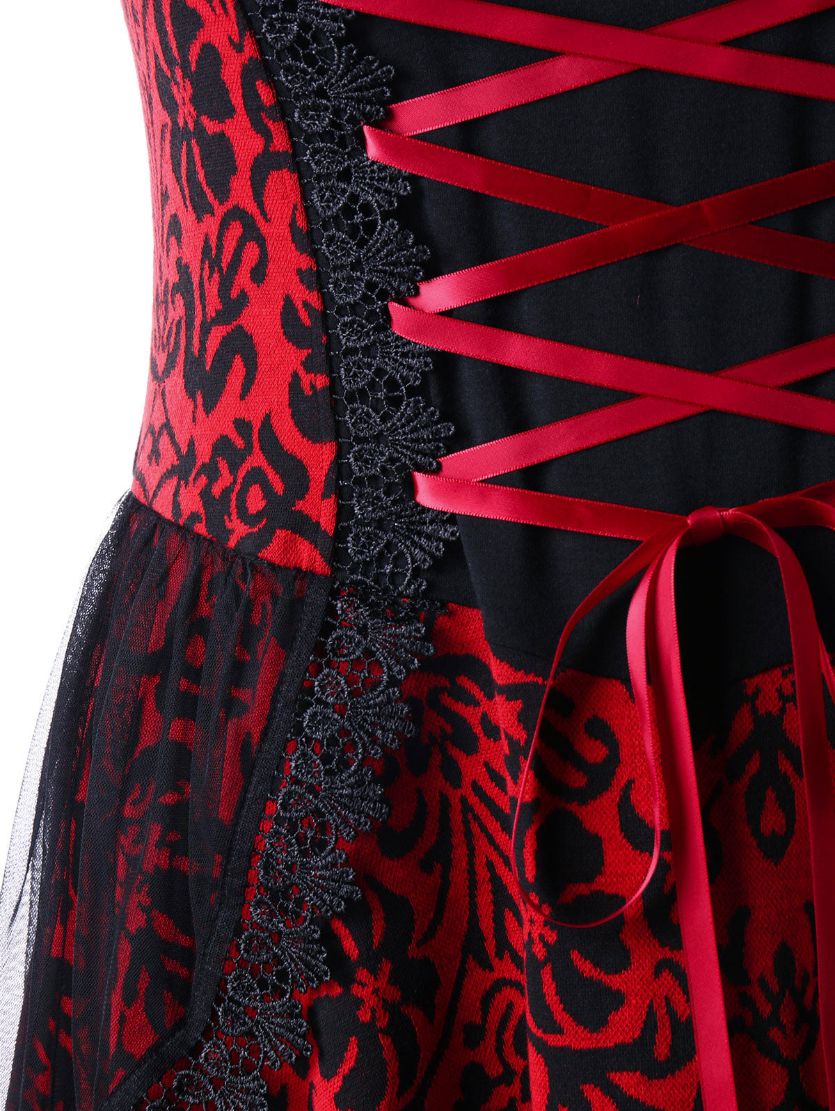 Plus Size Lace Hem Corset Party Dress