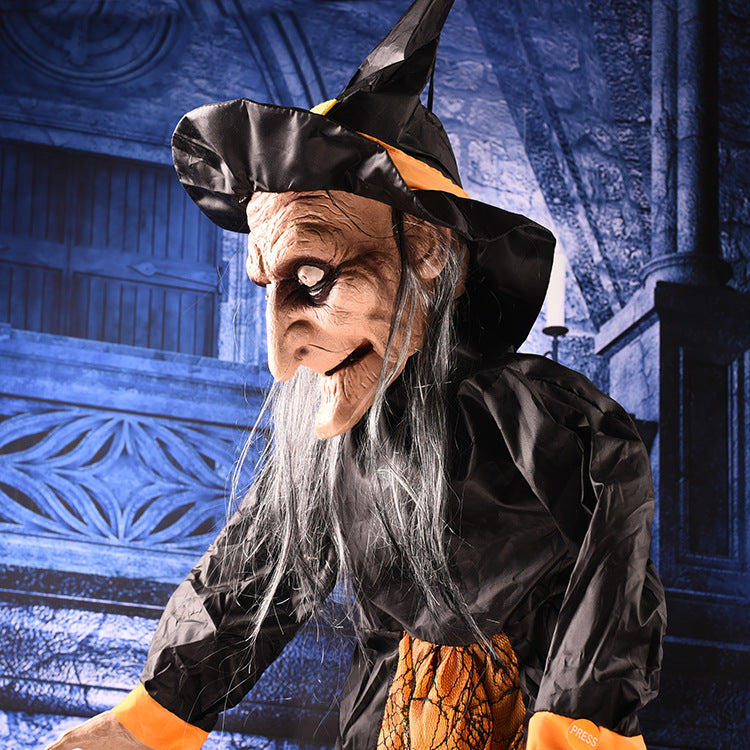 Halloween Talking & Light Up Eyes Hanging Witch