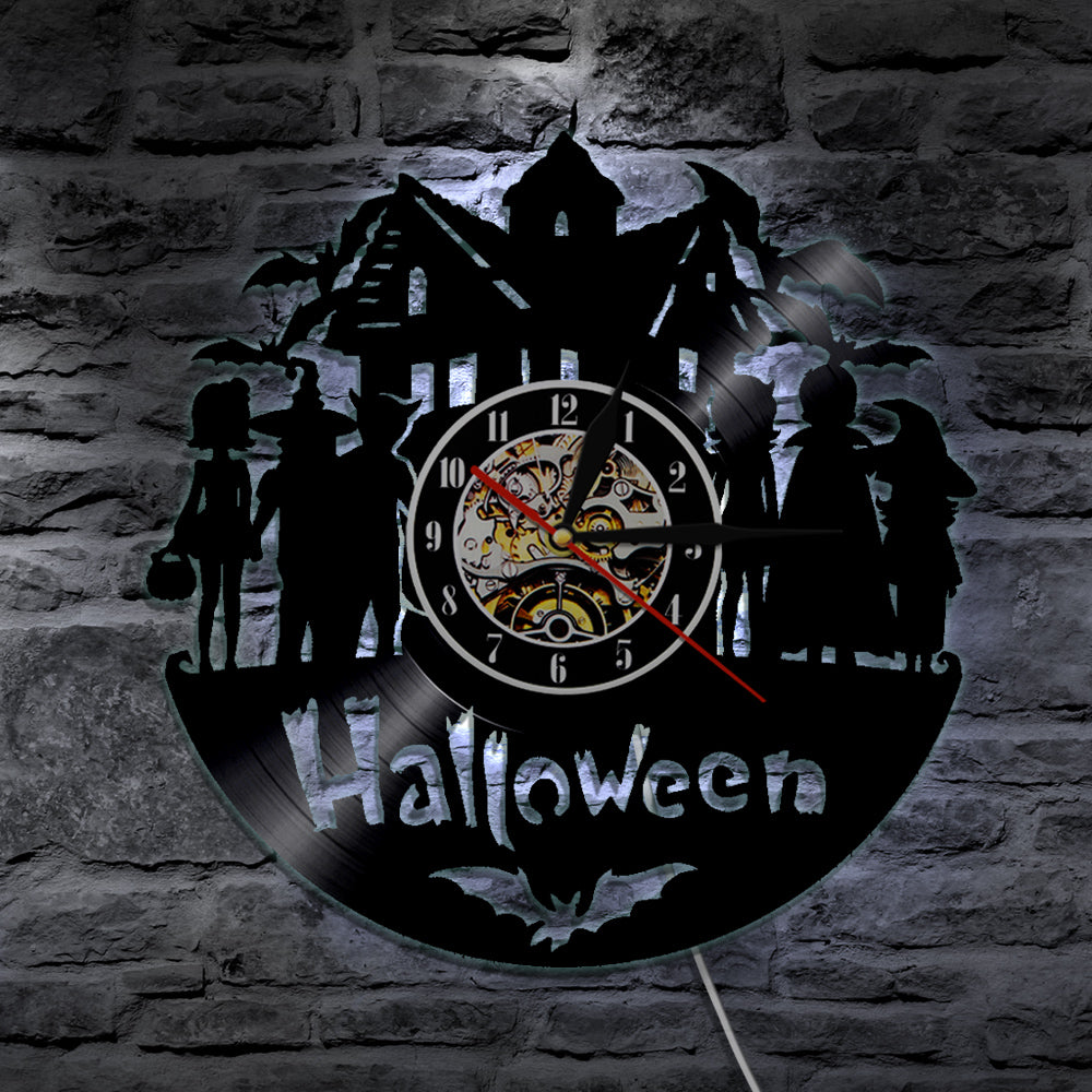 7 Color 3D LED All Hallows Eve Wall Clock