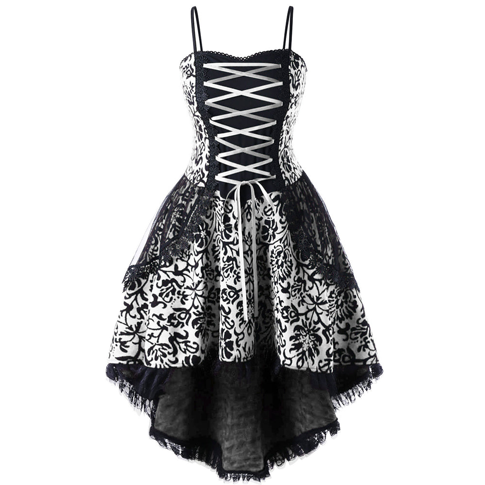Plus Size Lace Hem Corset Party Dress