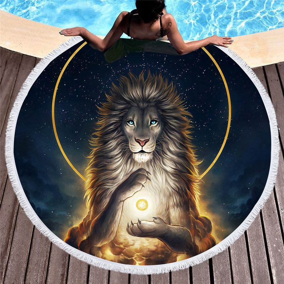 Soul Keeper by JoJoesArt Round Beach Towel