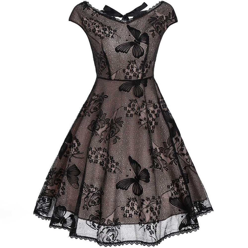 Black Butterfly Gothic Lace Dress