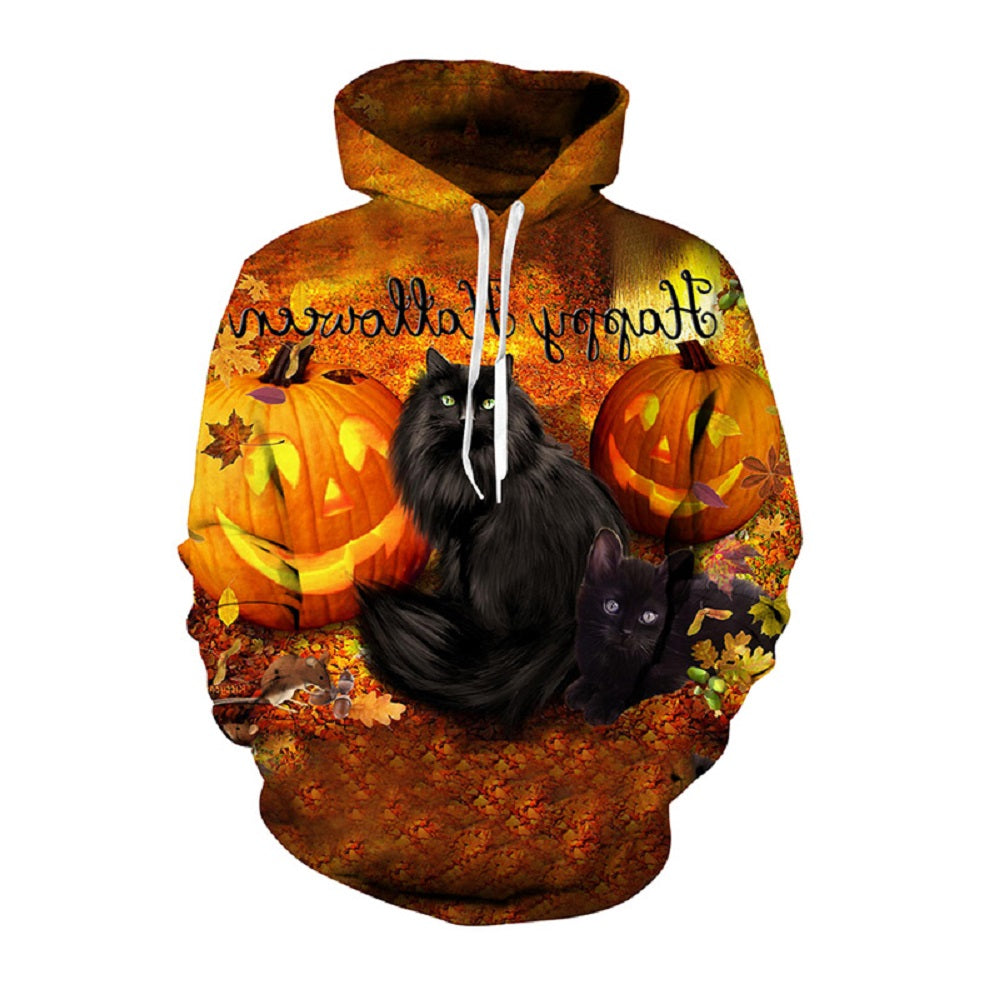 Halloween Kitty 3D Hooded Sweatshirt