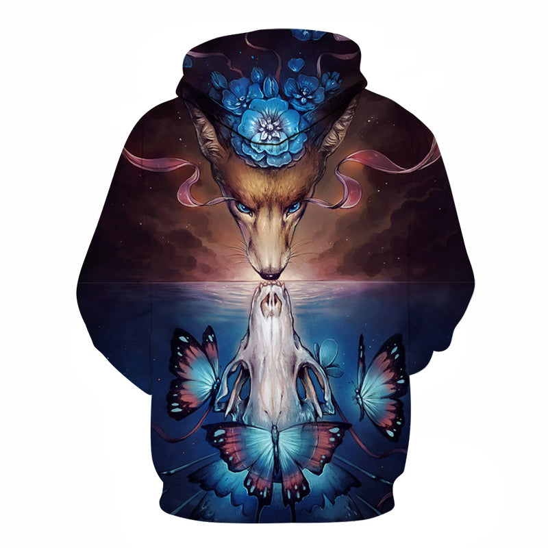 Colorful Animal Print 3D Pullover Hoodie