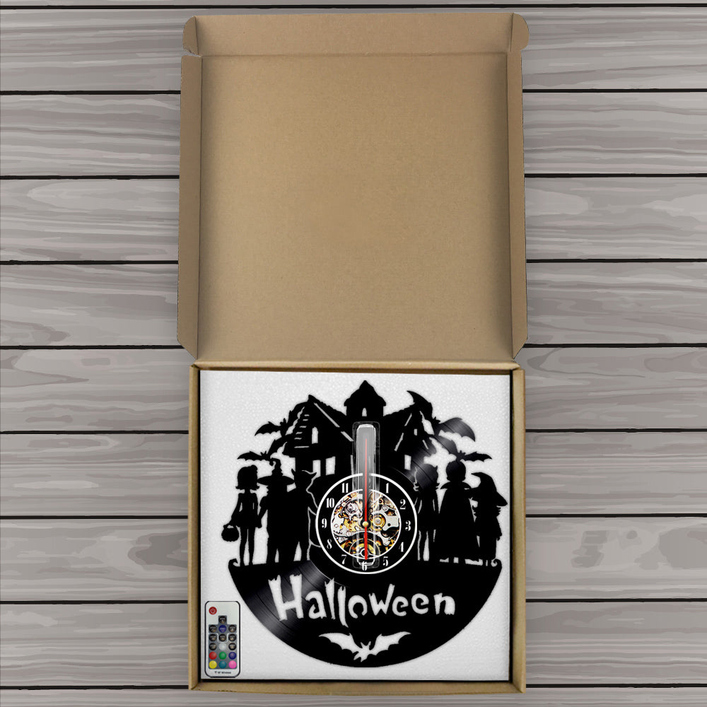 7 Color 3D LED All Hallows Eve Wall Clock