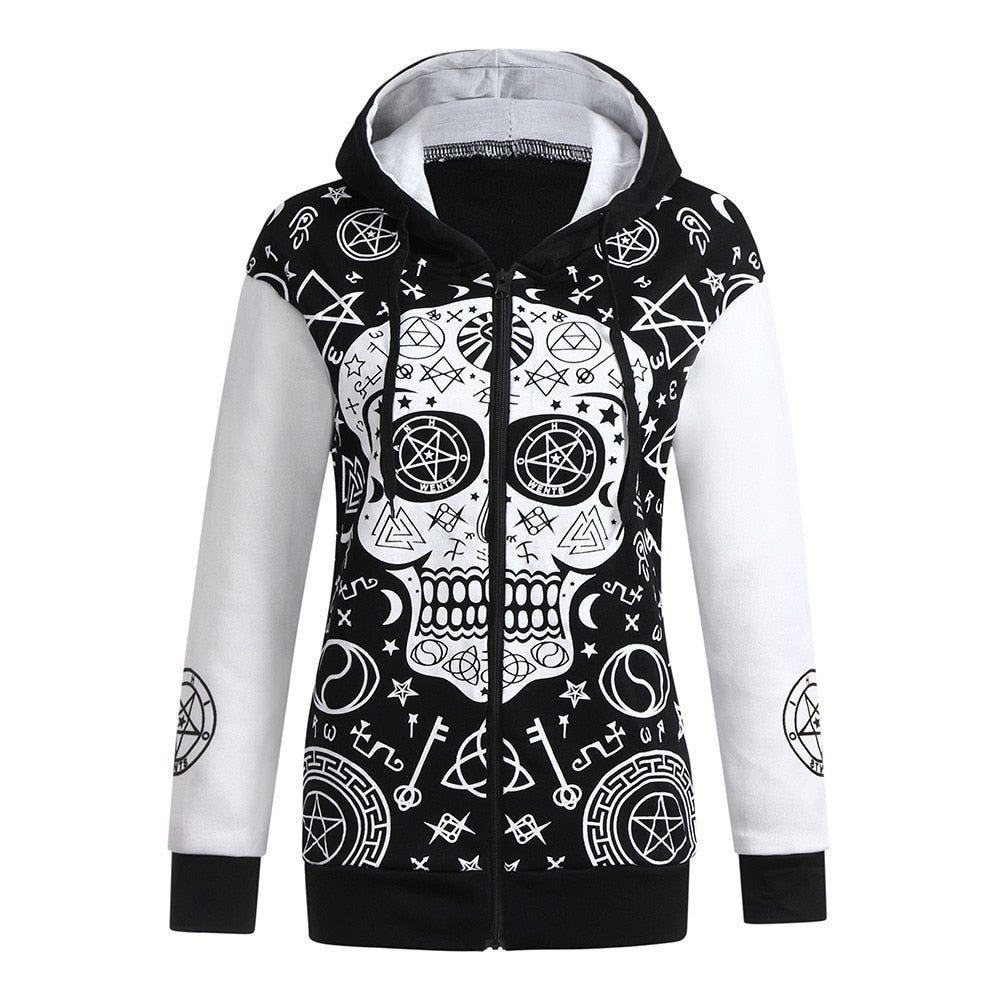 Skull Symbol Hooded Sweatshirt