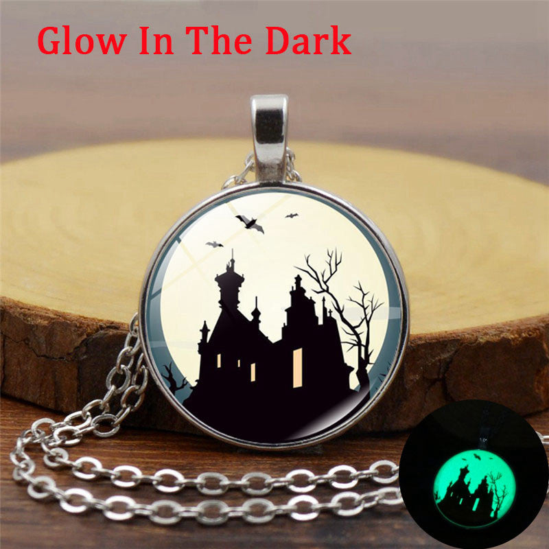 Luminous Creepy Castle Pendant Necklace