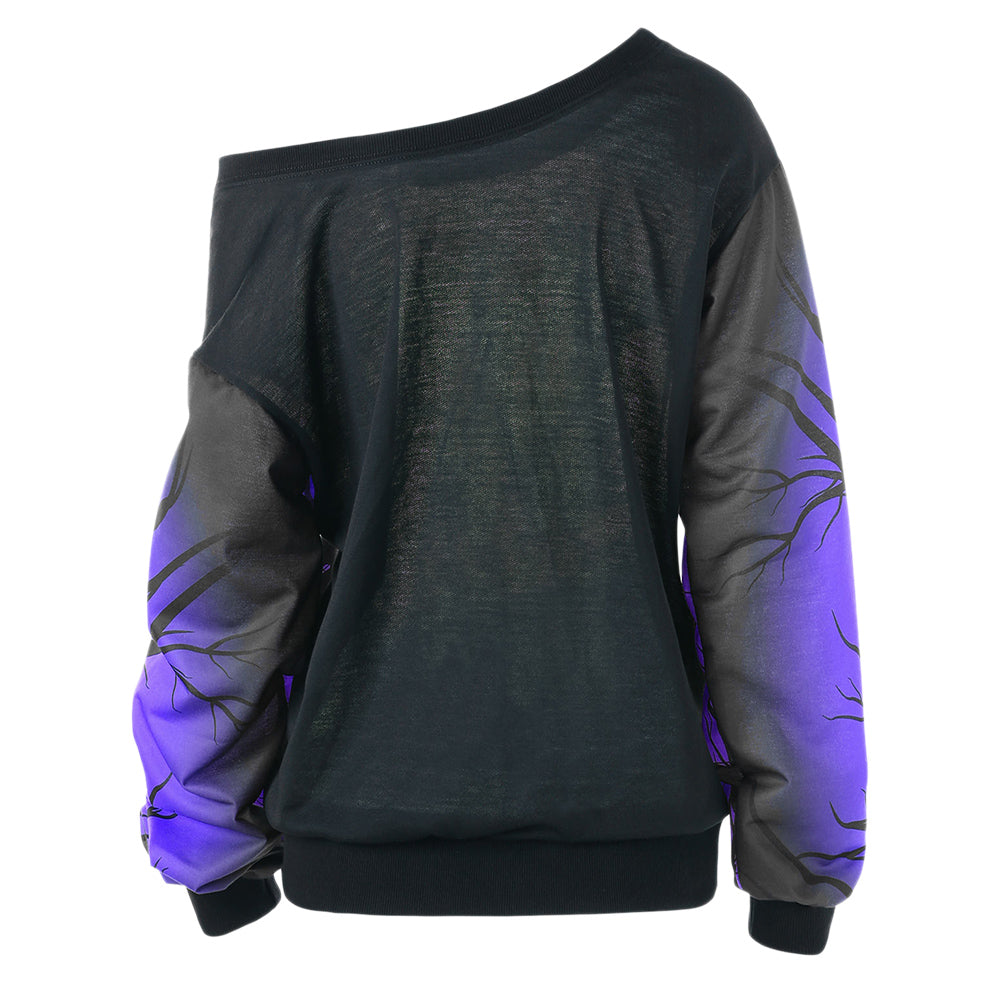 Skew Neck 3D Print Halloween Sweatshirt