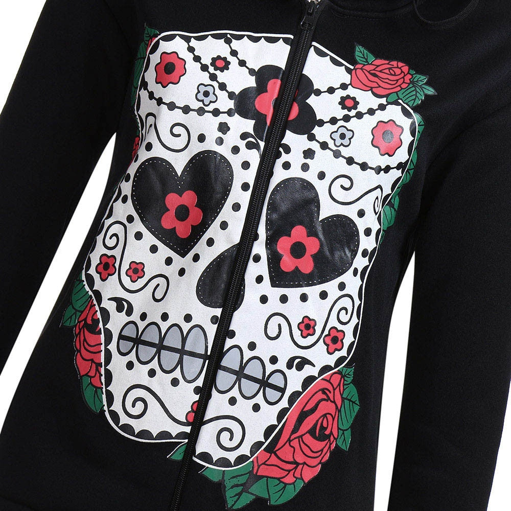 Flowers Sugar Skull Hooded Sweatshirt