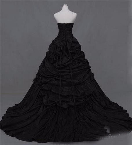 Gothic Black Ball Gown Sweetheart Dress