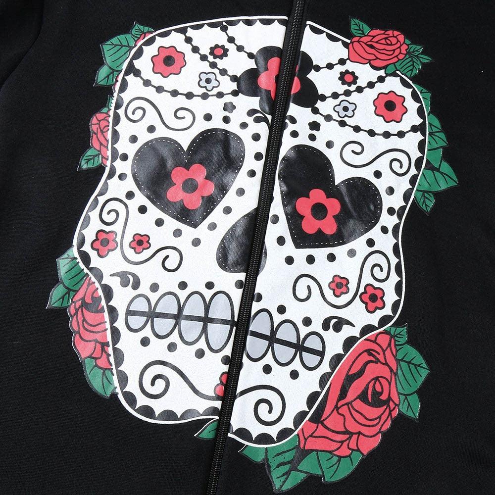 Flowers Sugar Skull Hooded Sweatshirt