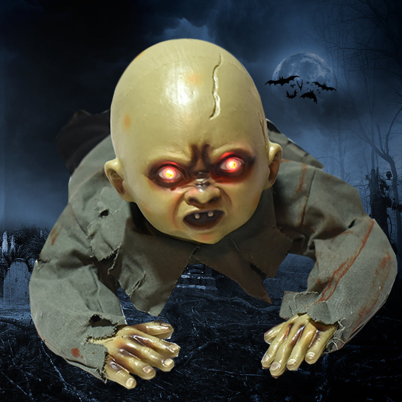 Halloween Horror Crawling Electric Glow Eyes Prop