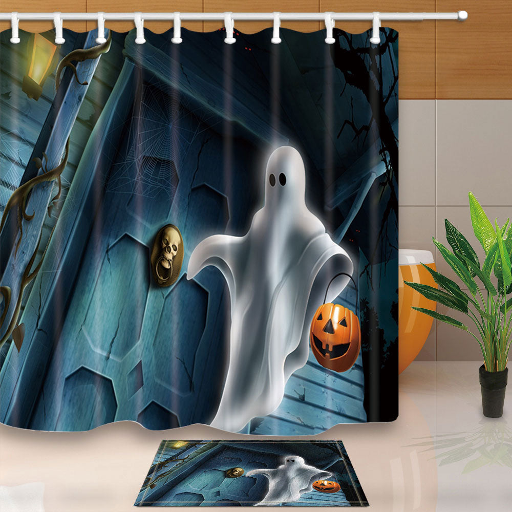 Halloween Shower Curtain with Mat