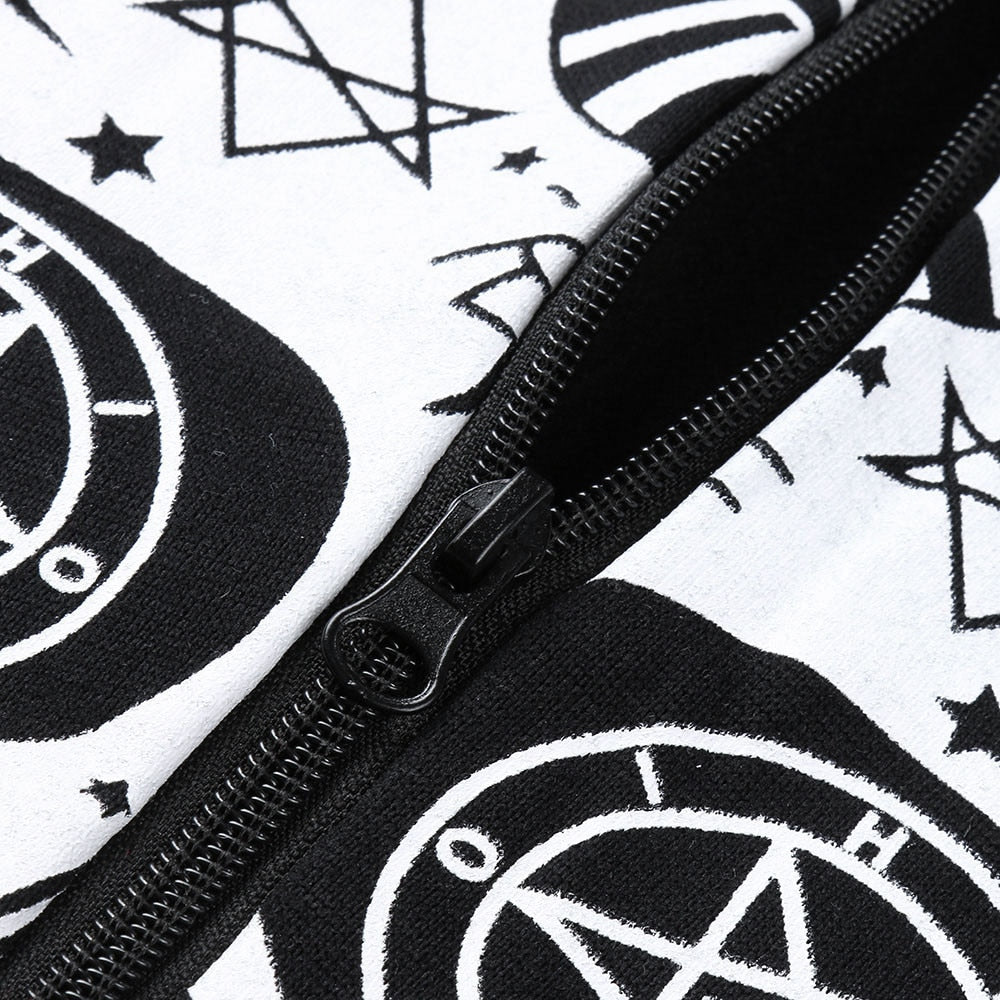 Skull Symbol Hooded Sweatshirt
