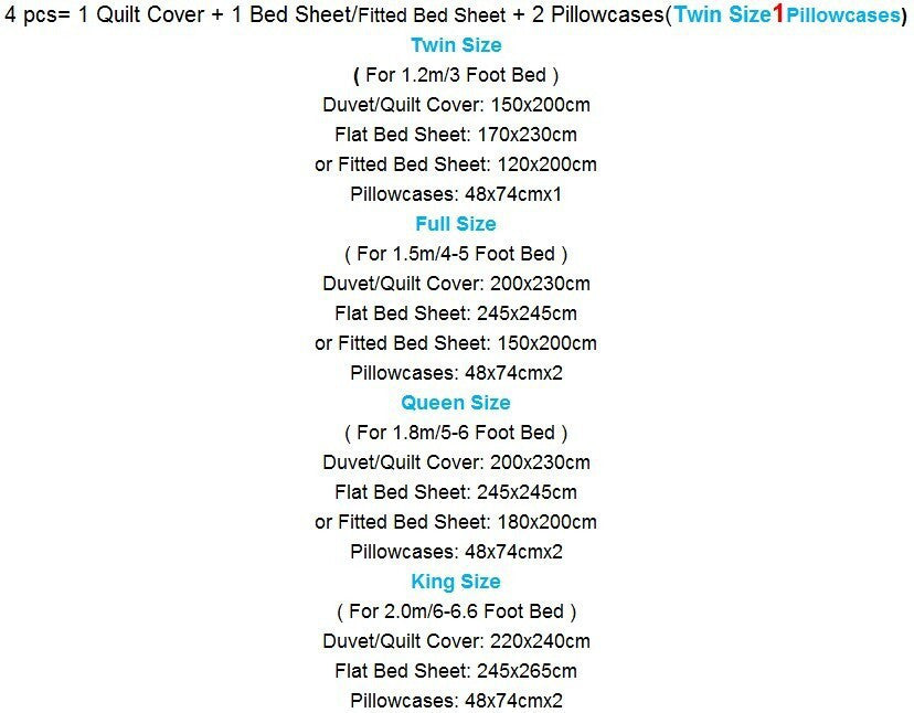 4 pcs Black & Variety Colors Silk Bedding Sets