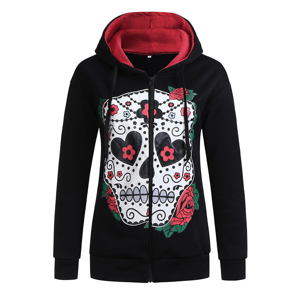 Flowers Sugar Skull Hooded Sweatshirt