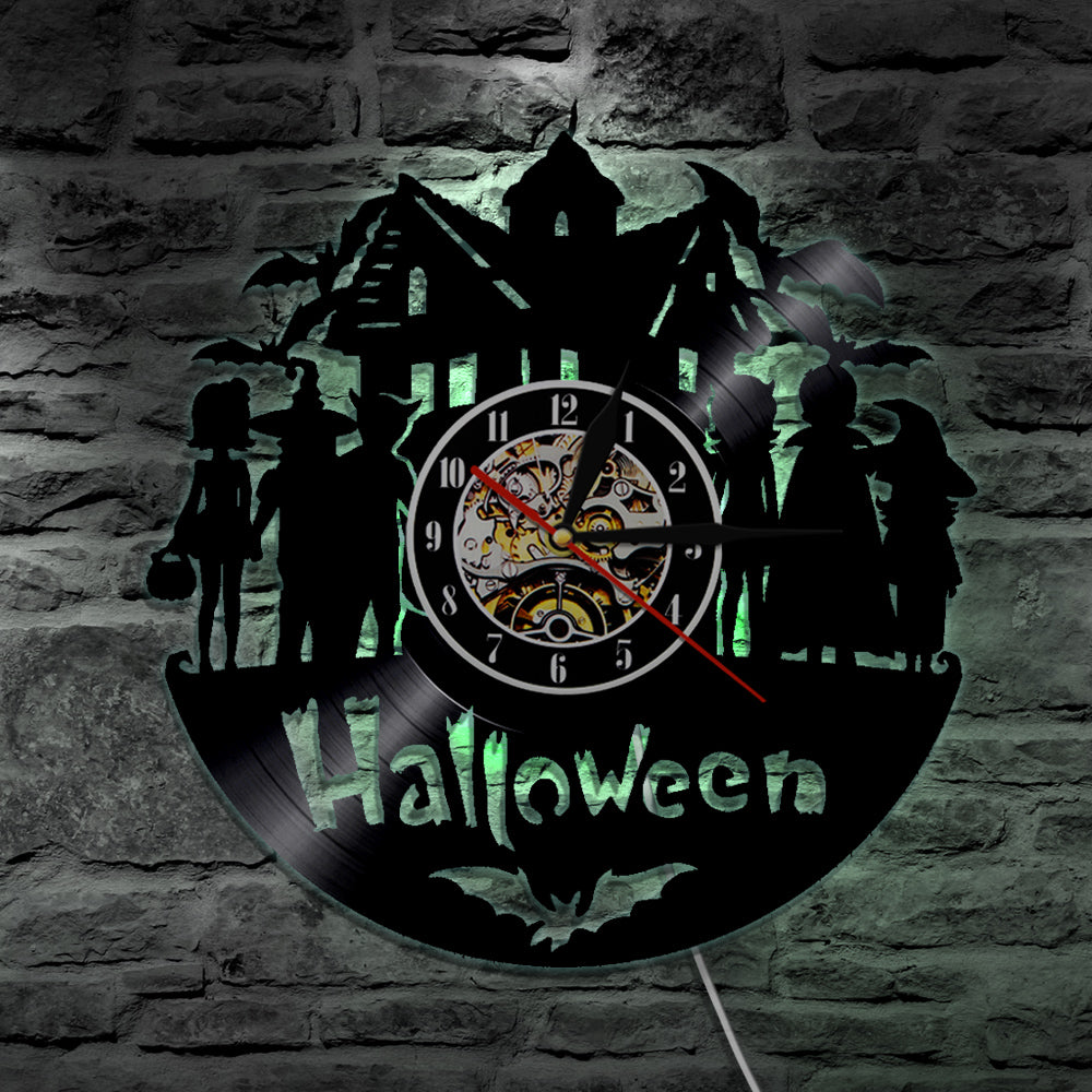 7 Color 3D LED All Hallows Eve Wall Clock