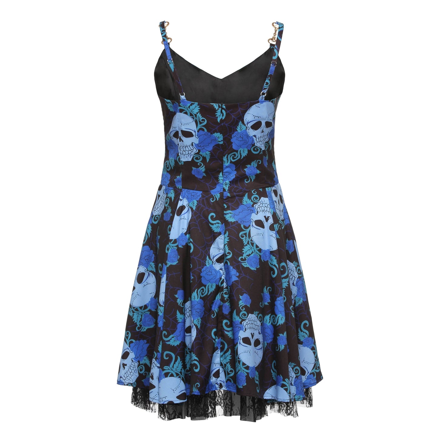 Gothic Skull Lace Mini Dress