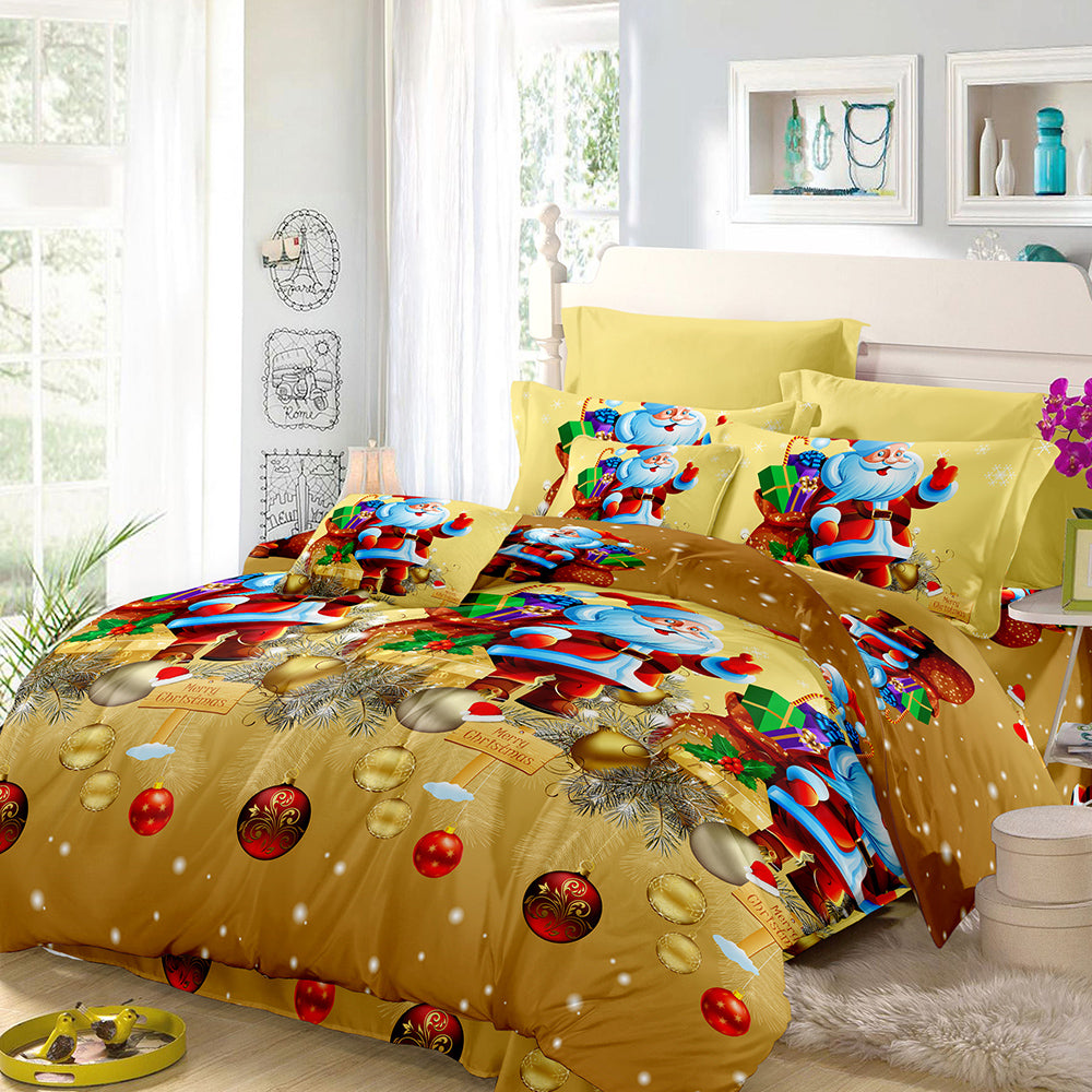 3 pc Santa Christmas 3D Print Bedding Duvet Sheet Set