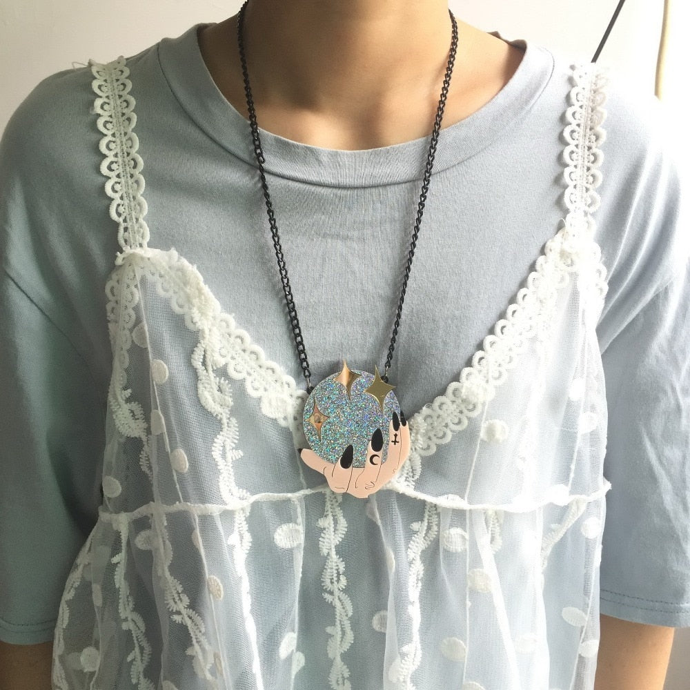 The Magic Crystal Ball Acrylic Necklace